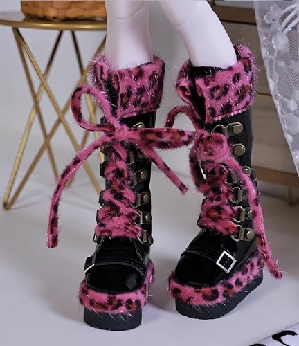Chaussures BJD 1/4 AMITD cadeau idéal look léopard rouge fait main
