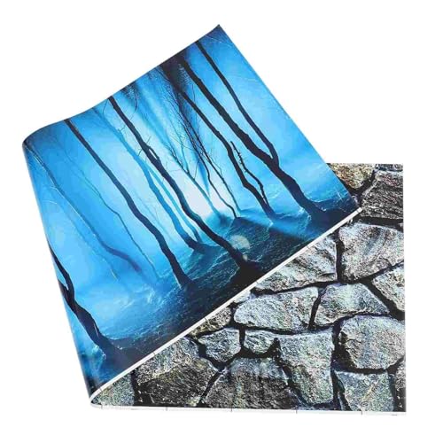 OJEVMLFVQ Aquarium Background Fish Tank Background Paper Aquarium Picture Decorate Sticker