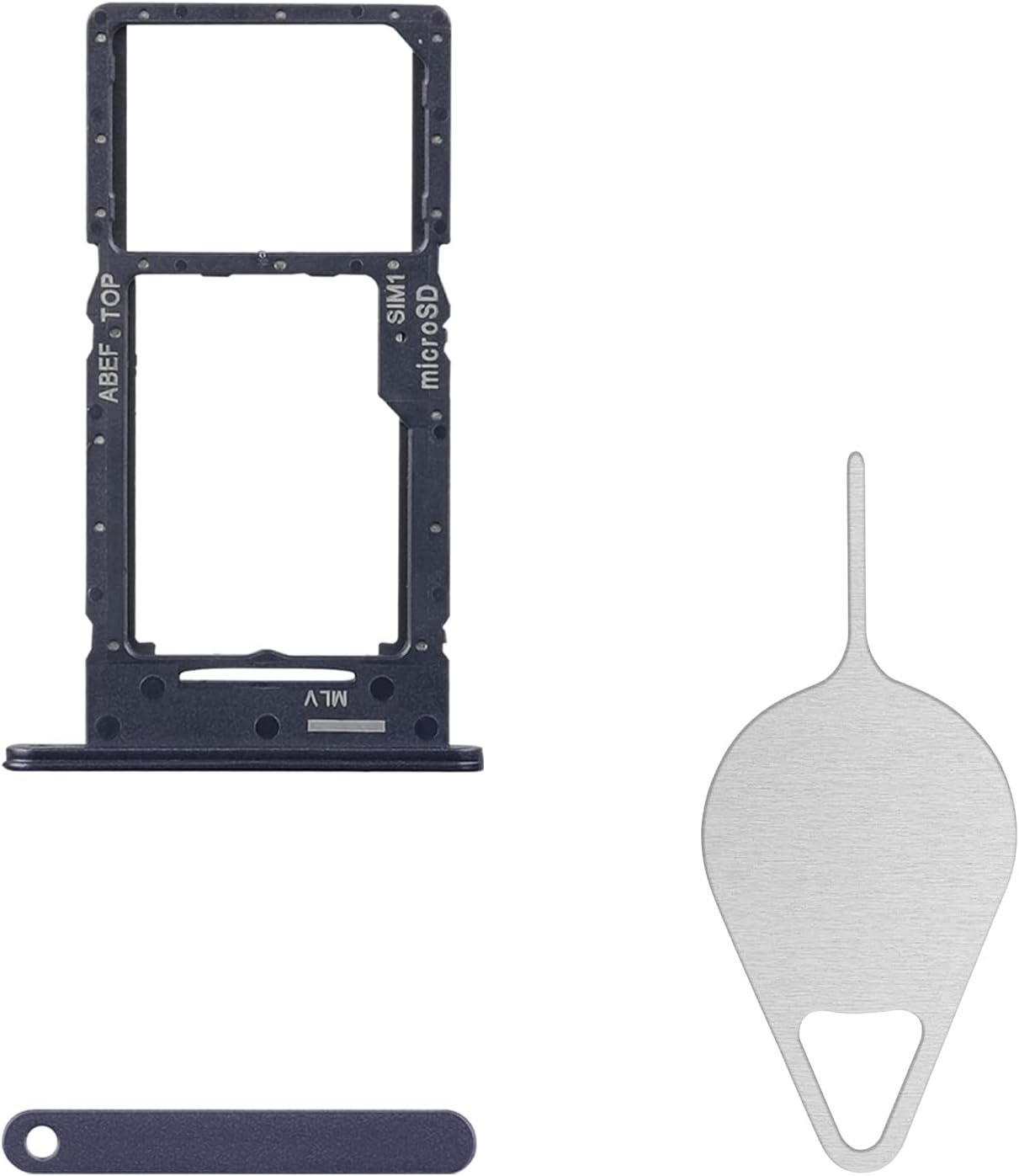 for samsung galaxy a25 sim card tray replacement (single sim version) brave black card tray slot holder bracket adapter with needle ejector for a25 sm-a256u sm-a256u1