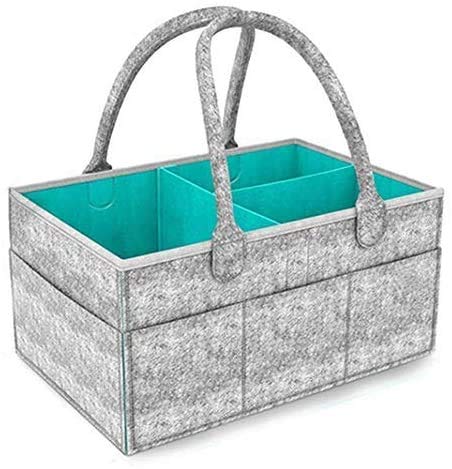 Baby Windel Caddy Organizer Aus Filz – Praktische Wechseltasche Mit Wickelunterlage In Grau