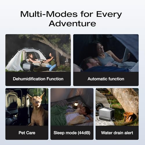 EF ECOFLOW WAVE 3 Portable Air Conditioner with Add-on Battery, 1800W/6100 BTU Cooling and 2000W/6800 BTU Heating, 1000W Fast Charging in 75 mins, 8H Wireless Running, APP Control, for camping, RVs