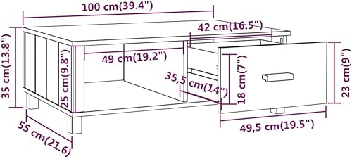 Miniatura 2 de QZZCED Mesa de café, para sala de estar, mesa de hogar, cajón, 1 partición, para espacios pequeños, revistas, libros y plantas, color blanco de 39.4