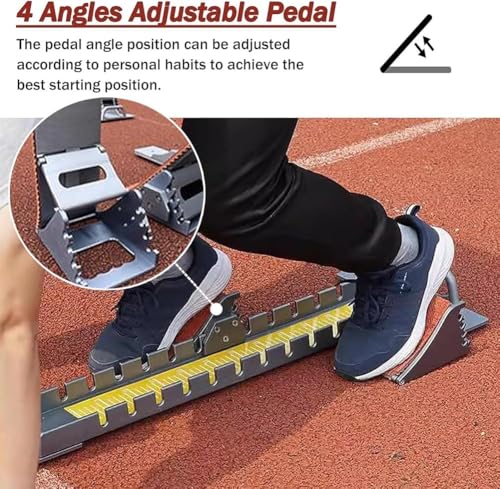 Bloques de arranque portátiles para atletismo con ángulos ajustables 4