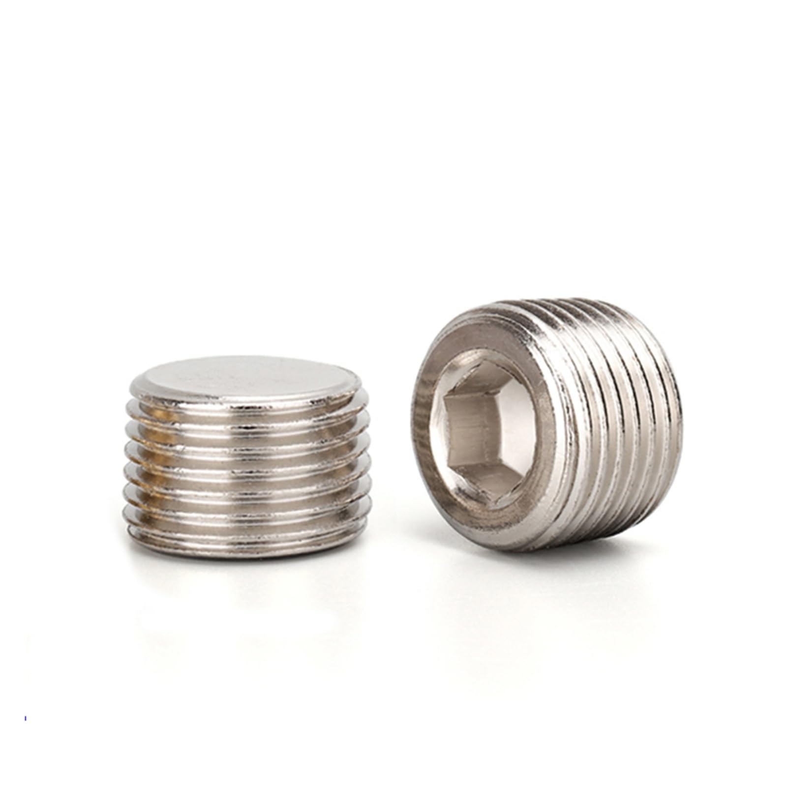 Mosiężna gwint męski Zaślepka do rury z łbem sześciokątnym Wiele rozmiarów 2 szt(Iron Pllug,2 PCS-1/4")