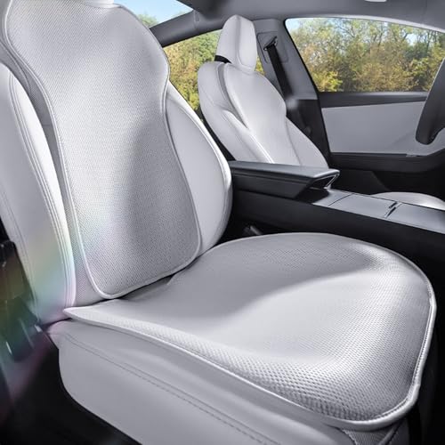 TOPABYTE Front Car Seat Covers for Tesla Model Y Model S Model X Model 3 2017-2025 Breathable Interior Seat Cushion Protector All Season Protection (Without Logo)