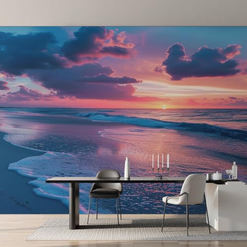 Fresque murale 500x350 cm coucher de soleil océanique premium - 6