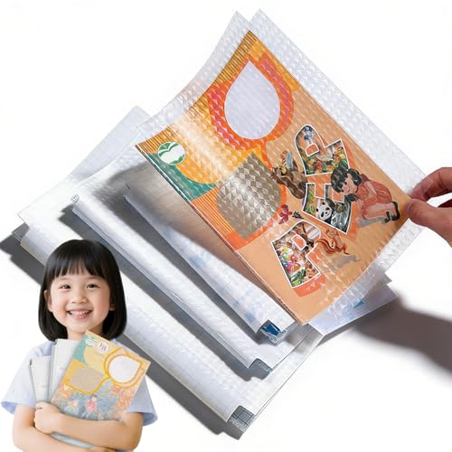 ブックカバー 透明 教科書カバー ブックコートフィルム 粘着剤付き 透明フィルム クリア 接着 貼るタイプ 防水 耐久 汚れ防止 キズ保護 本 保護 軟質 厚め CPP素材 雑誌 ノート 手帳 図書館 学童 小学生 文房具 事務用品 (16K【10枚セット】)