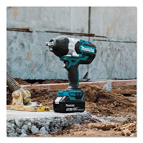Makita XWT08T 18V LXT® Lithium-Ion Brushless Cordless High-Torque 1/2" Sq. Drive Impact Wrench Kit w/Friction Ring Anvil (5.0Ah) - image 4