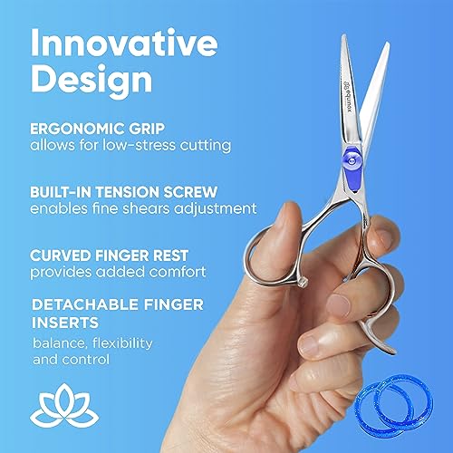 Image of Equinox Razor Edge Series Professional Hair Scissors - 6.5 inch Premium Japanese Stainless Steel Hair Cutting Scissors, Hair Shears, Hair Razors for Hair Cutting, Barber Accessories & Hair Salon Supplies
