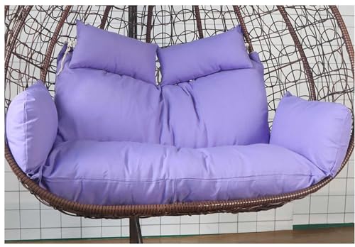 Cojines colgantes para silla, repuesto grueso para silla de huevo, doble de 2 plazas, cojín reutilizable para columpio de exterior, lavable para uso en interiores y exteriores