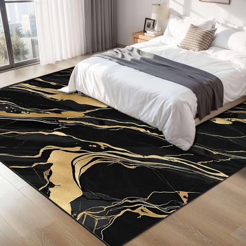 Tapete black gold 5'x7' para sala y dormitorio miniatura 4