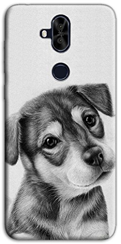 Mixroom - Carcasa de silicona y TPU para Huawei Mate 20 Lite M596, diseño de cachorro de perro, color blanco y negro