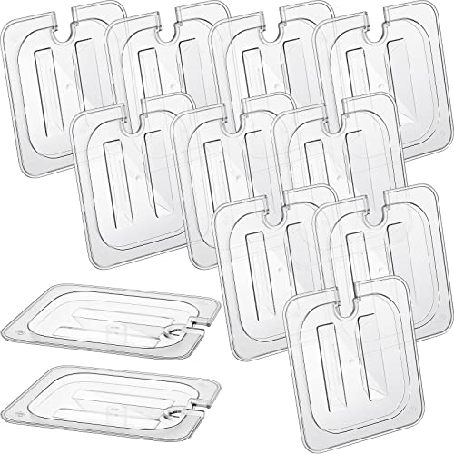 Image of 12 Pcs 1 /6 Size Food Pan Lid Polycarbonate Universal Handled Food Pan Lid