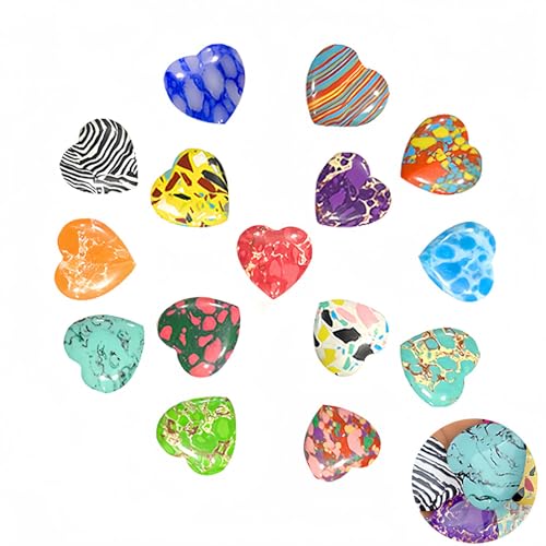 15 Piezas Cristales Curativos en Forma de Corazón Set, Cristales Naturales para Niñas, Regalos de Cumpleaños, Mamá, Piedras Naturales en Forma de Corazón, Rocas de Equilibrio Energético, 20mm