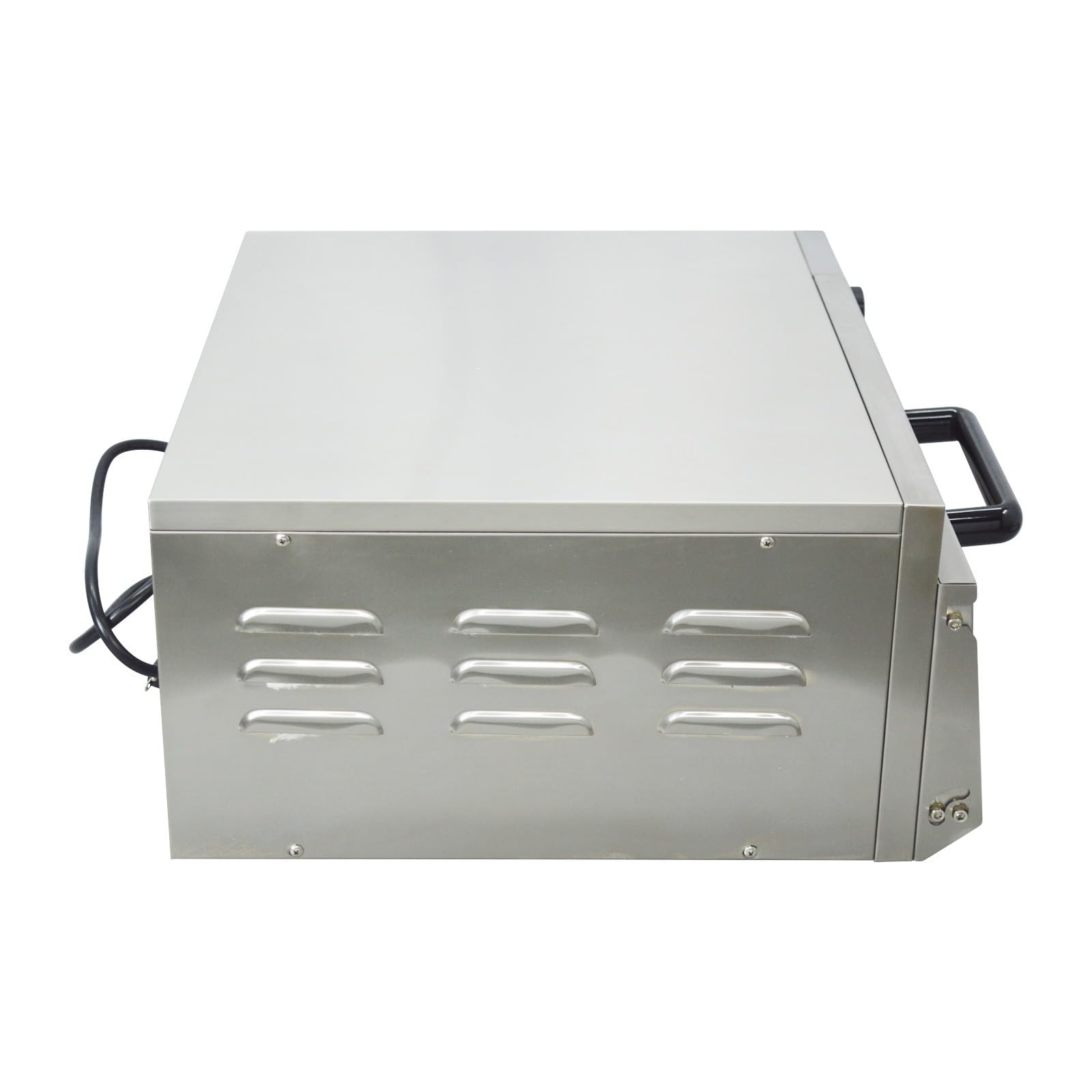 Horno de pizza comercial de 110 V, máquina de hornear de pizza de una sola cubierta, horno portátil de acero inoxidable de 2KW con control de tiempo 0-120 minutos para el hogar y el 8