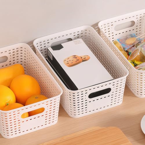 Boîtes de rangement empilables x3 avec couvercle bois pour armoire - 4