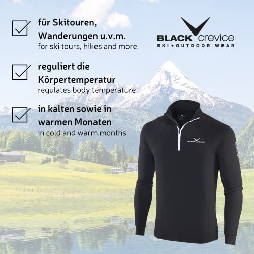 Black Crevice Heren ski-rolli met ritssluiting I functioneel shirt met lange mouwen I heren functioneel shirt in verschillende kleuren en maten I flexibel en ademend herenshirt met lange mouwen - Afbeelding 6