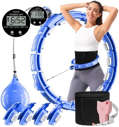 Cozylady Smart Weighted Workout Hoop for Adult Weight Loss,Waist Fitness Circle with Ball, Silent Hoop with 20 Adjustable Links,Exercise Belt & Measuring Ruler-Abs Exercise Equipment for Home Cozylady Smart Weighted Workout Hoop for Adult Weight Loss,Waist Fitness Circle with Ball, Silent Hoop with 20 Adjustable Links,Exercise Belt & Measuring Ruler-Abs Exercise Equipment for Home