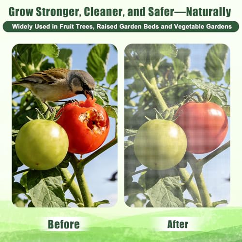 Image of FEED GARDEN Garden Netting 8x33FT Ultra-Fine Mesh PE Cover for Vegetables Fruits Garden Row Cover Raised Bed Durable Protection from Birds Animals