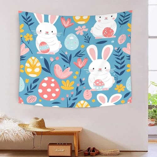 Tapisserie murale lapin 3D 180x230 cm grand format tissu salon