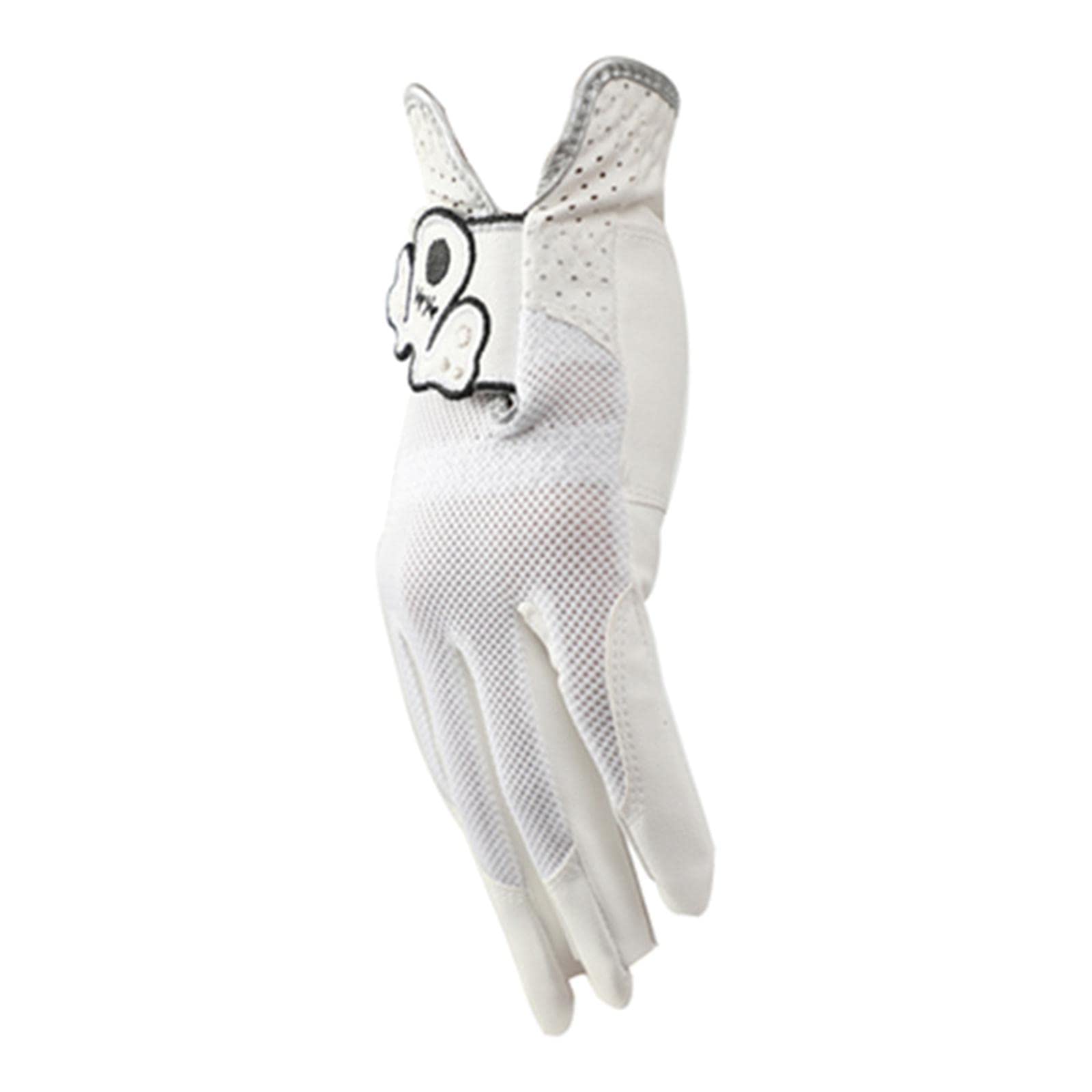 Golfhandschuh für Herren und Damen, linke Hand, Spieler, Mikrofaser, weich, bequem, 17 cm, Weiß
