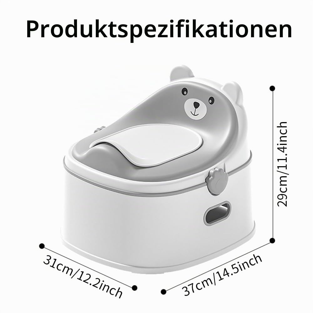 Töpfchentraining-Toilettensitz für Kleinkinder, multifunktionales tragbares Töpfchen mit Spritzschutz, verstaubares Design mit Fußhocker, minimalistischer schlanker Optik, leicht zu reinigen (Grau)