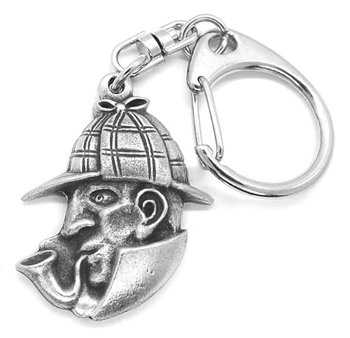 Sherlock Holmes Push Gate Keyring with Burlap Pouch