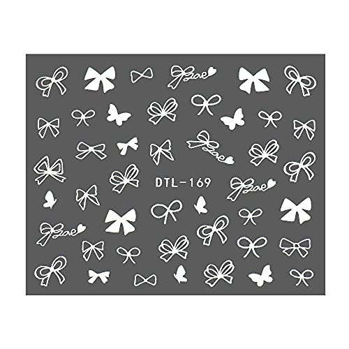 ネイルシール ファンシーリボンシール(ホワイト)ジェルネイル ネイルステッカー ネイルアート 貼るだけ