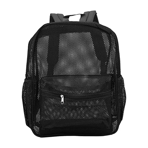 VGEBY Mesh Backpack, Heavy Duty Mesh Backpack See Through Backpack for Swimming Beach Sports (Black)2