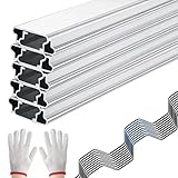 Greenhouse Spring Wire & Lock Channel - 10 Sets 6.6 ft PVC Coated Spring Wire & Aluminum Alloy U-Channel Bundle with Nylon Gloves for Fast Fix Poly Film Shade Cloth