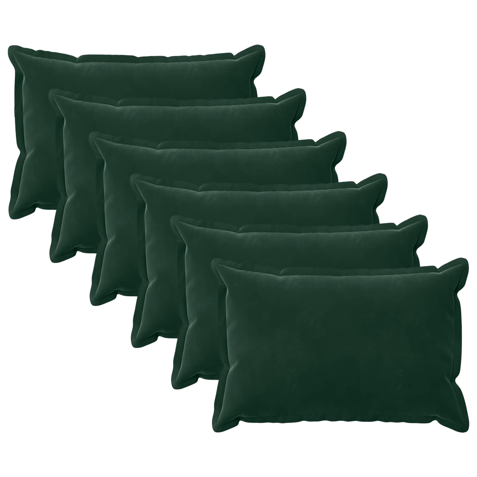 Gecheer Kissenbezug, Samt mit Reißverschluss abnehmbar waschbar, 6 Stück 50x70 cm Dunkelgrün for Wohnzimmer Schlafzimmer Deko