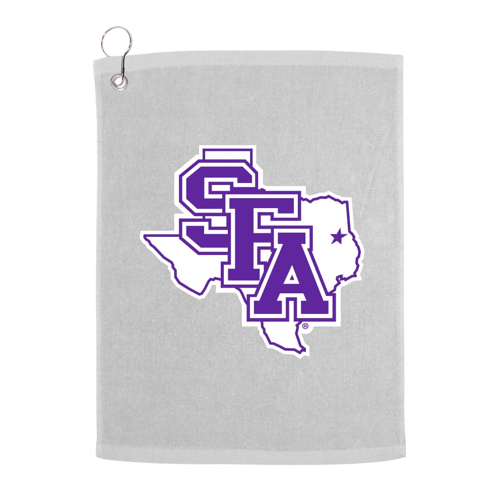 Sport Your Gear Stephen F. Austin Lumberjacks Golf Bag Towel - Officially Licensed - Athletic Logo - Ultra-Absorbent, Grommet Attachment, Keeps Clubs &amp; Hands Dry