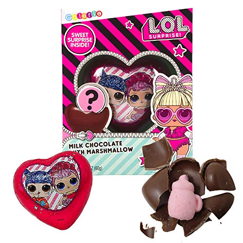 Girls Easter Basket Stuffer with Milk Chocolate Heart with Surprise Marshmallow Candy Gift, 2.12 Ounce