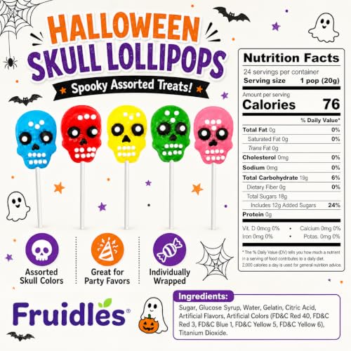Paletas Dulces Fruidles Halloween Día de Muertos 144 Unidades miniatura 2