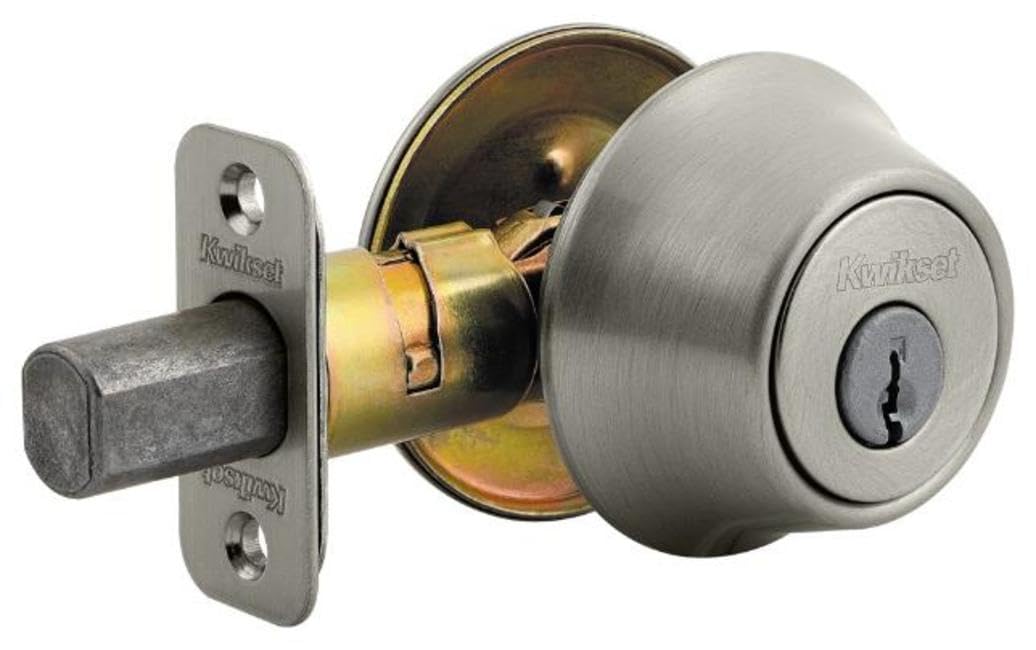 Kwikset Cerrojo de seguridad de un solo cilindro 660-S serie 660, Cerradura con llave inteligente, níquel satinado