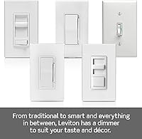 Vista 7 de Leviton Regulador de luz enchufable de mesa para bombillas LED regulables, halógenas e incandescentes, TBL03-10E, negro