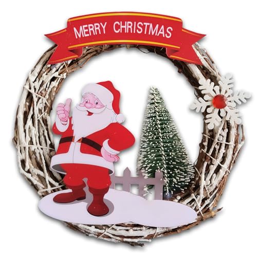 CLHXWU Weihnachten Deko Türkranz,23cm Weihnachtskranz...