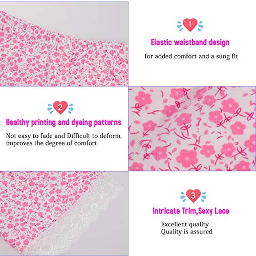 Anktry 2-12 Years Girl's Solid Color Lace Trim Boyshort Underwear Safety Dress Panties 6-Pack2