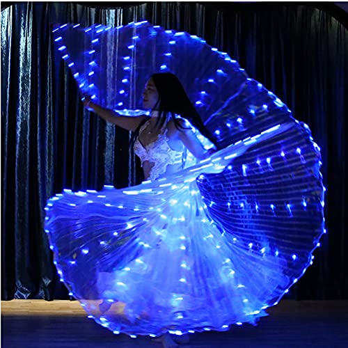 Ailes de danse LED Isis bleu accessoire fête halloween