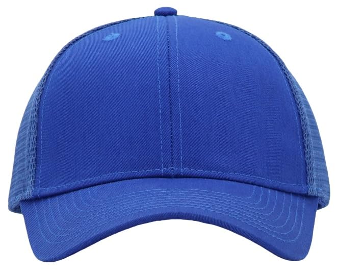 Image of Mens Mesh Snapback Hat Fits One Size & XXL | Structured Adjustable Trucker Hats | Sturdy Outdoor Blank Baseball Cap
