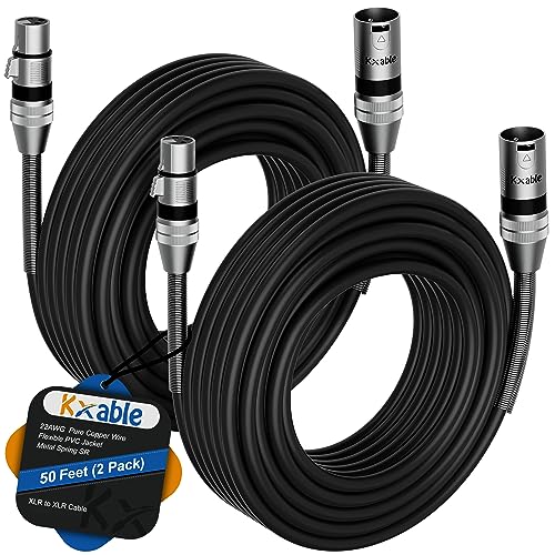 Câble XLR pour scène concert Lot de 2 cordons DMX flexibles 15m