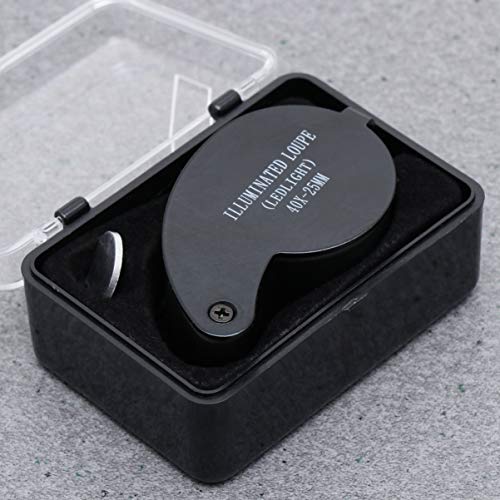 Lupa de metal para joalheiros Lupa de Lupa de 40x Lupa para Pedras Preciosas, Carimbos Moedas, Relóg