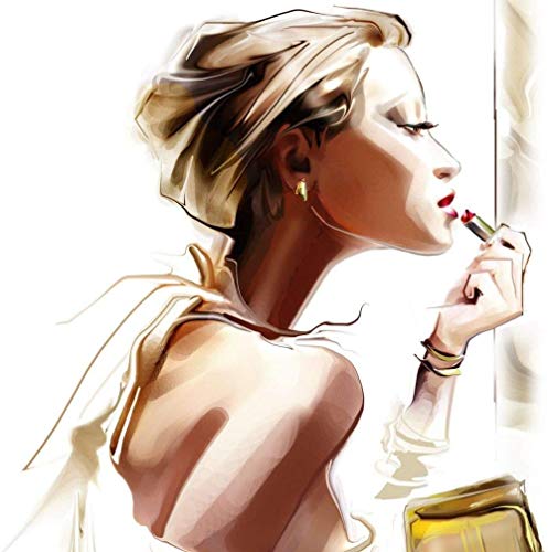 Preisvergleich Produktbild KUANGPT 1000 Holzpuzzles -Pädagogisches Dekorationsgeschenk des Erwachsenen Kinderspielzeugspielpuzzlespiels des hölzernen Puzzlespiels - Malerei, die Lippenstiftfrau reibt