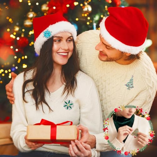 Image of Qenk 12PCS Christmas Pins and Brooches Set with Christmas Tree, Snowflake