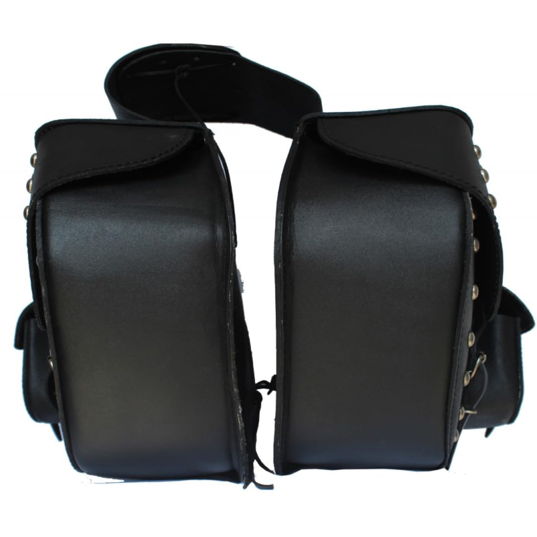 LOVO - Alforjas Laterales para Moto de Cuero Auténtico - Alforjas Moto Custom Impermeables y Elegantes - Maletas Laterales - Accesorios para Moto de Alta Durabilidad - 2 x 15 litros