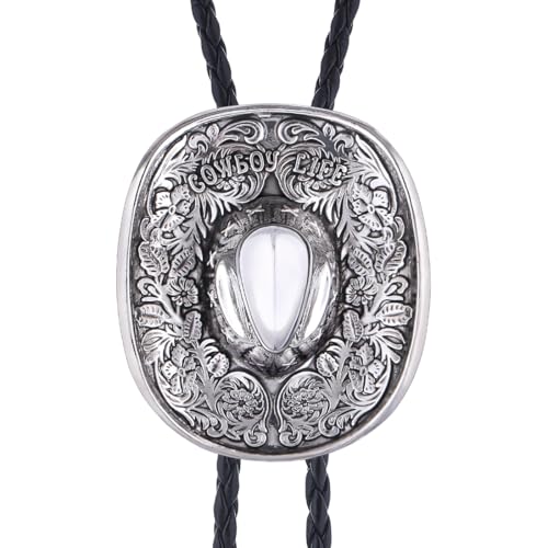 Image of GelConnie Bolo Ties for Men Women Western Cowboy Tie Mens Western Necklace Leather Necktie Gold Bolero Tie Cowboy Necklace