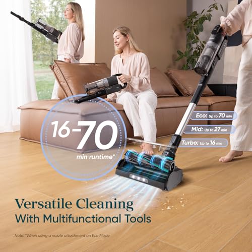 Image of LEVOIT Cordless Vacuum Cleaner with HEPA Filter, Anti-Tangle Brush, Up to 70 Minutes, Charging Wall Dock, Powerful Suction, Lightweight, for Carpet, Hard Floor, Pet Hair, LVAC-200 MAX