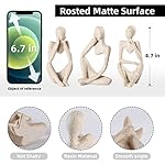 Thinker Statue Gold Decor Abstract Art Sculpture, Golden Resin Collectible Figurines for Home Living Room Office Shelf Decoration,Great Gifts Ideas (Sandstone) - Image 4