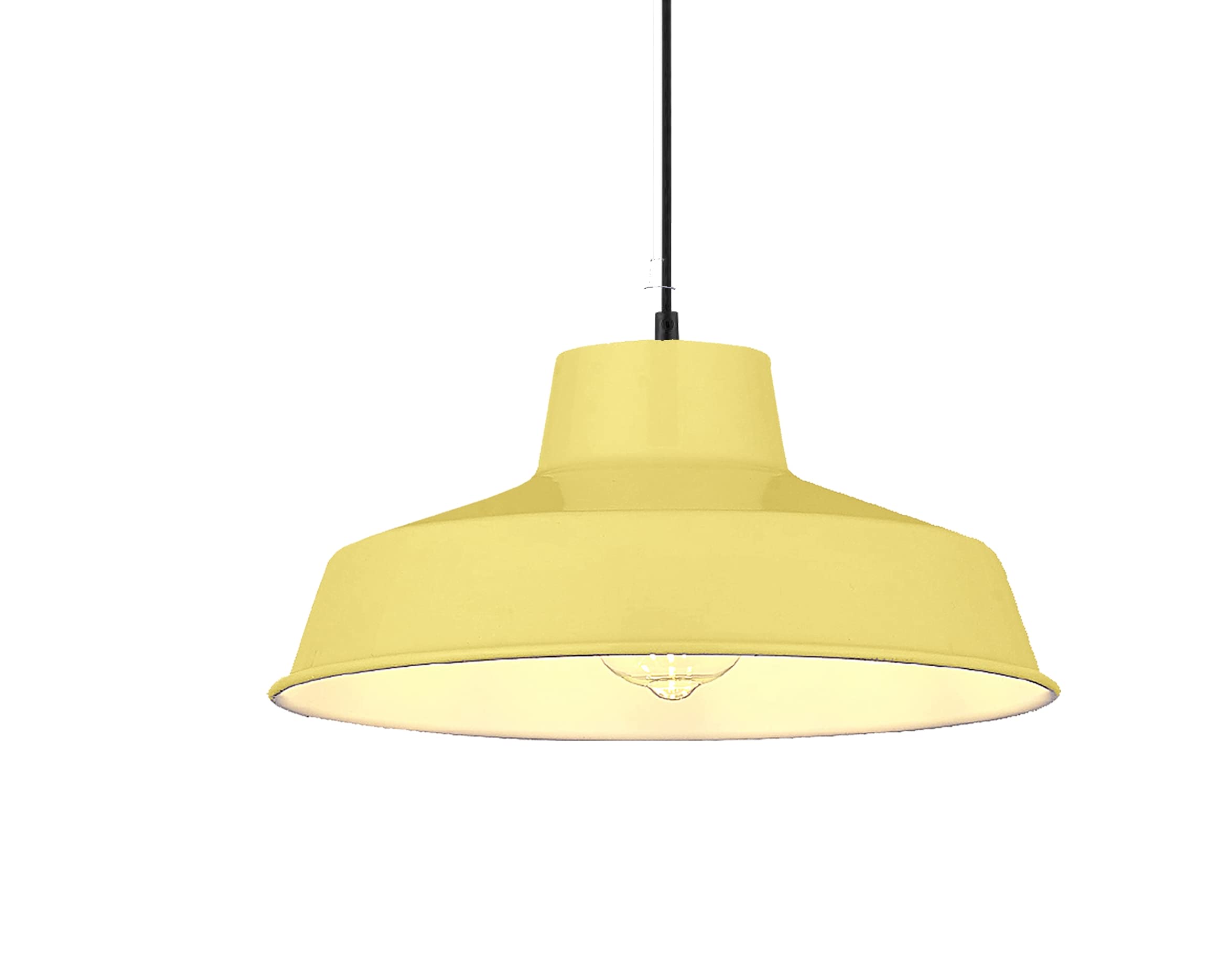 Large Classic Metal Pluto Pendant Shade 35cm (14inch) Diameter (Sage Green) (Cream) โ image 1