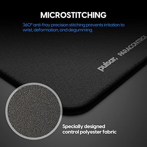 Image of Pulsar - Paracontrol M Esports Level Premium Gaming Mouse Pad v2 - Medium to High Speed Pad Stitched Edge Durable Hybrid Top Surface 10.23 x 13 (M, Black)